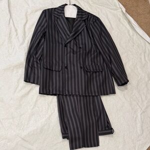 *Halloween* Classic Black Striped Men's Suit